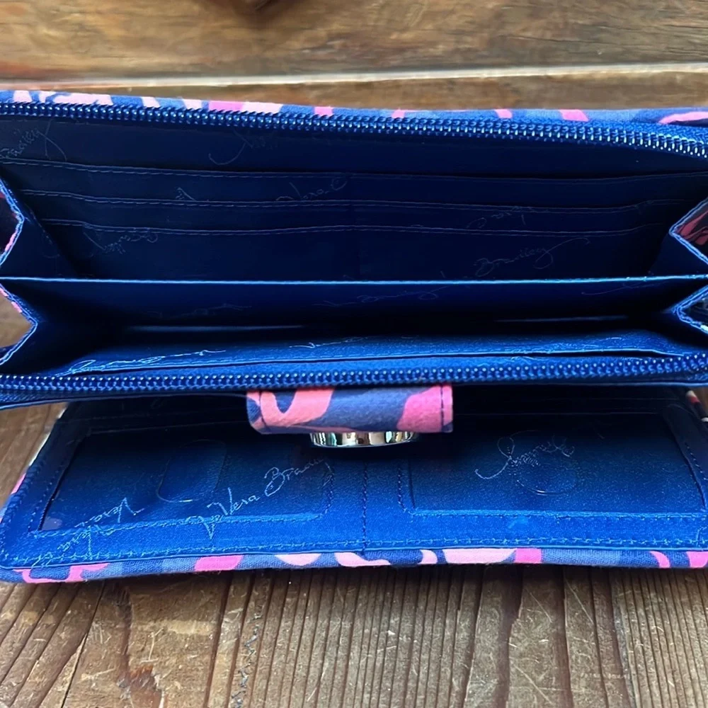 Vera Bradley Pink and Blue Geometric Wallet
